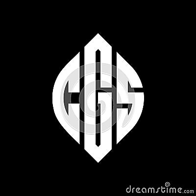 CGS circle letter logo design with circle and ellipse shape. CGS ellipse letters with typographic style. The three initials form a Vector Illustration