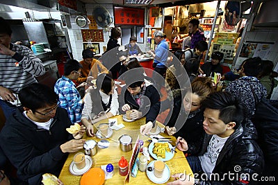 Cha chaan teng restaurant in Hong Kong Editorial Stock Photo