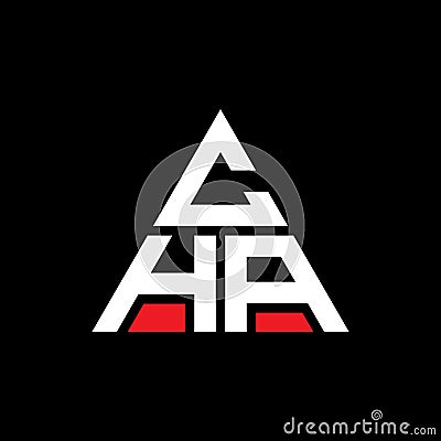 CHA triangle letter logo design with triangle shape. CHA triangle logo design monogram. CHA triangle vector logo template with red Vector Illustration