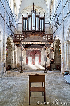 Chablis Burgundy France. Collegiale Saint Martin church Editorial Stock Photo