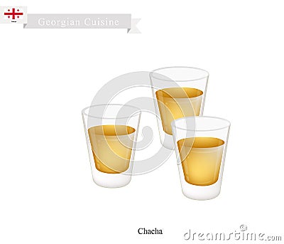 Chacha or Grape Vodka, Popular in Georgia Vector Illustration
