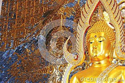 Chachoengseo, Thailand-February 3, 2019:Buddha statue at Wat Veerachote Editorial Stock Photo