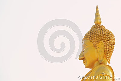 Chachoengseo, Thailand-February 3, 2019:Buddha statue at Wat Veerachote Editorial Stock Photo