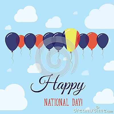 Chad National Day Flat Patriotic Poster. Vector Illustration