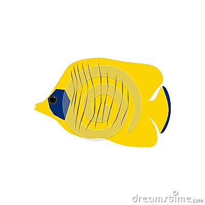 Chaetodon auriga Butterflyfish Vector Illustration