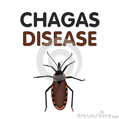 Chagas Disease, Kissing Bug Vector Illustration