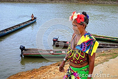 Embera Village, Chagres, Panama Editorial Stock Photo