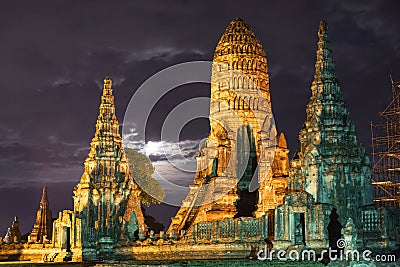 Chai Watthanaram Temple is Ruins of an ancient city Stock Photo