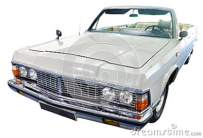 Chaika soviet cabriolet car isolated white Stock Photo