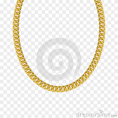 Gold chain isolated. Vector necklace Vector Illustration