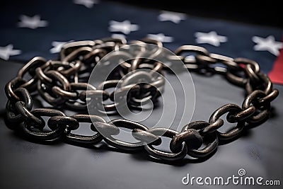 The chain as a symbol of freedom day celebrating the abolition of slavery. With Generative AI tehnology Stock Photo