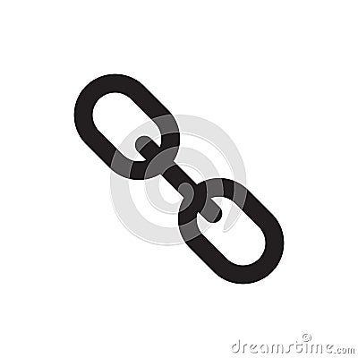 Chain - black icon on white background vector illustration for website, mobile application, presentation, infographic. Web link Vector Illustration