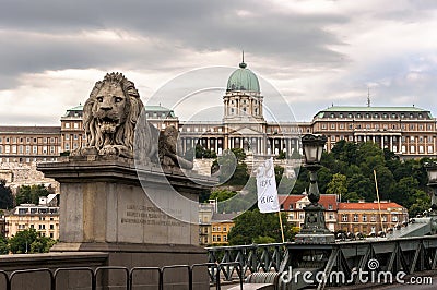 Chain Bridge and Buda Castle Stock Photo