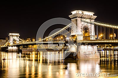 Chain bridge in Budapest Stock Photo