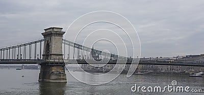 Chain Bridge is the quintessential symbol to Budapest, one of th Stock Photo