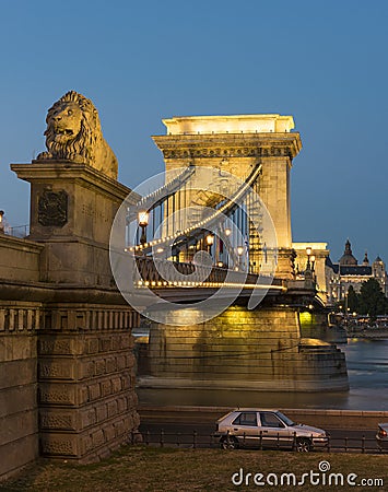 The Chain Bridge Szechenyi Lanchid Stock Photo