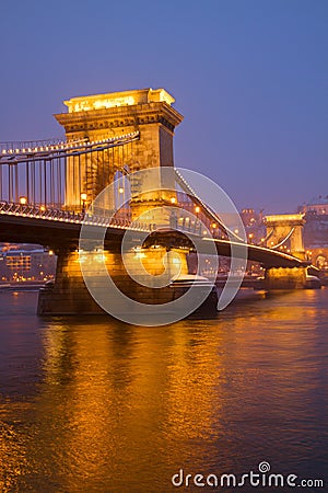 Chain Bridge (Szechenyi lanchid), Budapest Stock Photo