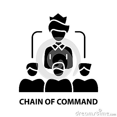 chain of command icon, black vector sign with editable strokes, concept illustration Cartoon Illustration