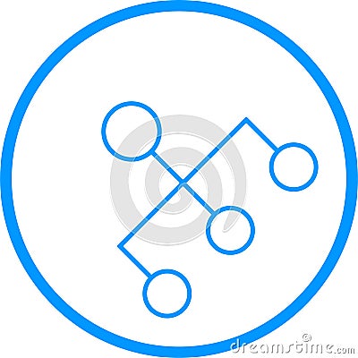 Chain Of Command Vector Line Icon Vector Illustration