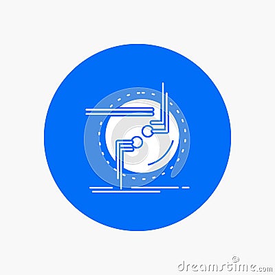 chain, connect, connection, link, wire White Glyph Icon in Circle. Vector Button illustration Vector Illustration