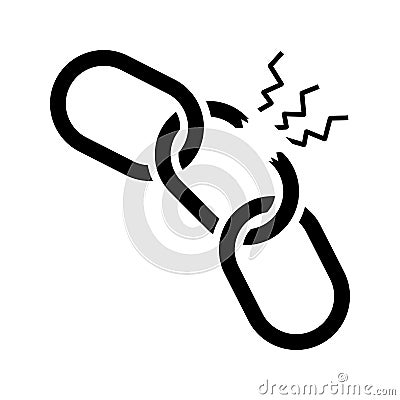 Chain, connect, detachment icon. Black vector graphics Stock Photo