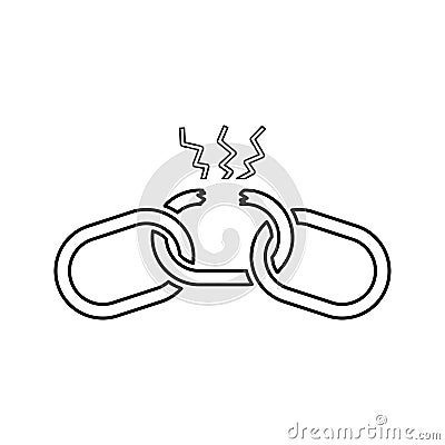 Chain, connect, detachment line icon. Outline vector Stock Photo