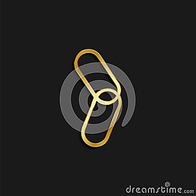 chain, connect, link gold icon. Vector illustration of golden Cartoon Illustration