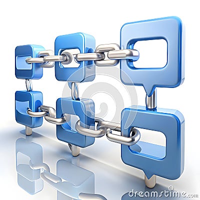 A chain dialog box is a sequence of interconnected pop-up windows or prompts used Stock Photo