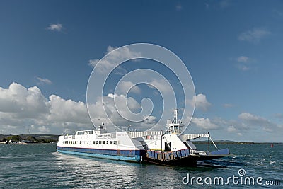 Chain ferry across Poole harbour near Sandbanks, Dorset Editorial Stock Photo