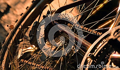 Mountain Bike Chain Stock Photo