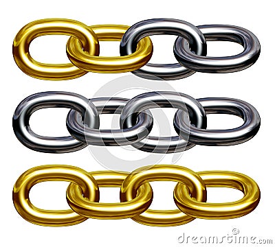 Chain (gold and silver) Cartoon Illustration