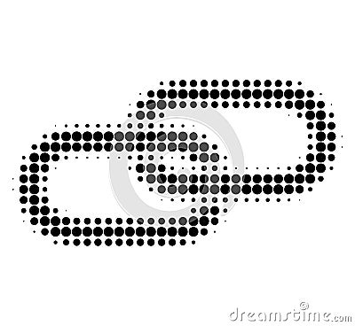 Chain Halftone Dotted Icon Vector Illustration