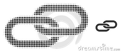 Chain Halftone Dotted Icon Vector Illustration