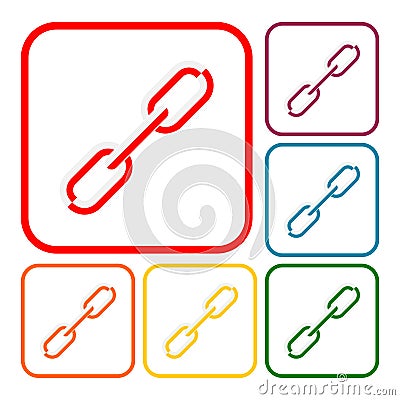 Chain icons set Vector Illustration