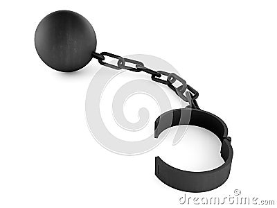 Chain and iron ball Stock Photo