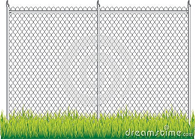 Chain link fence Vector Illustration