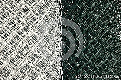 Chain Link Fence coils Stock Photo