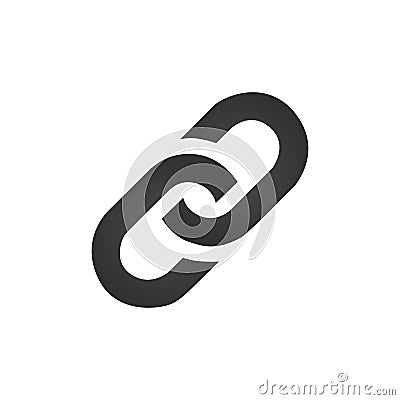 Chain, link flat icon vector illustration isolated on white background. Cartoon Illustration