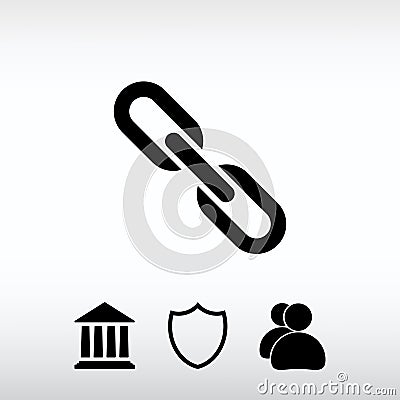 Chain link icon, vector illustration. Flat design style Vector Illustration
