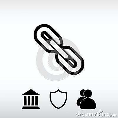 Chain link icon, vector illustration. Flat design style Vector Illustration