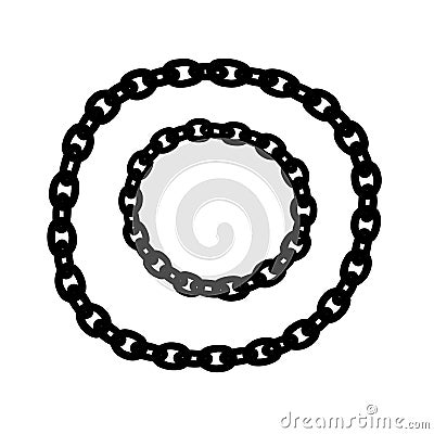 Chain Link Metal Steel. Realistic Chain in Chrome. Silver and Gold Chain Vector Illustration