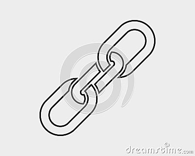 Chain link vector icon. Chainlet element flat design. Concept connection symbol isolated on white background. Vector Illustration