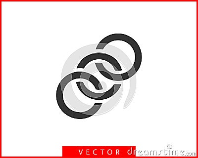 Chain link vector icon. Chainlet element flat design. Concept connection symbol isolated on white background Vector Illustration