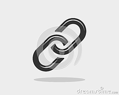 Chain link vector icon. Chainlet element flat design. Concept connection symbol isolated on white background Vector Illustration