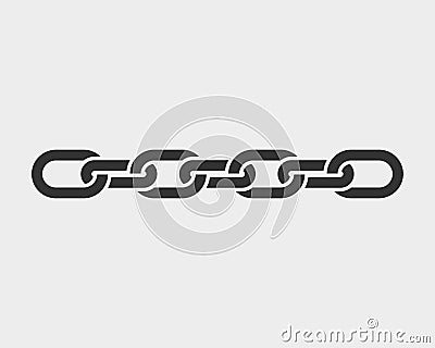 Chain link vector icon. Chainlet element flat design. Concept connection symbol isolated on white background Vector Illustration