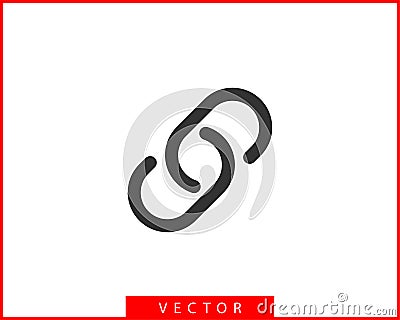 Chain link vector icon. Chainlet element flat design. Concept connection symbol isolated on white background. Vector Illustration