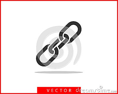 Chain link vector icon. Chainlet element flat design. Concept connection symbol isolated on white background. Vector Illustration