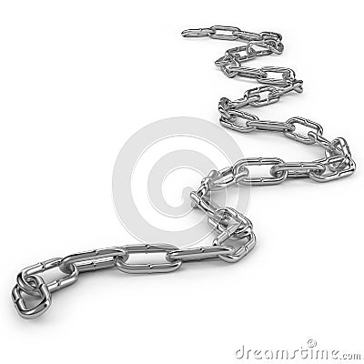 Chain links in curly length Stock Photo