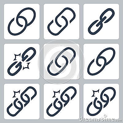 Chain links icon set Vector Illustration