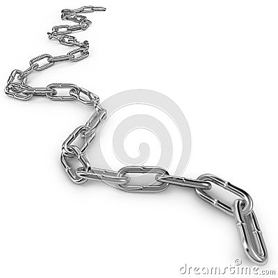 Chain links in on white background Stock Photo